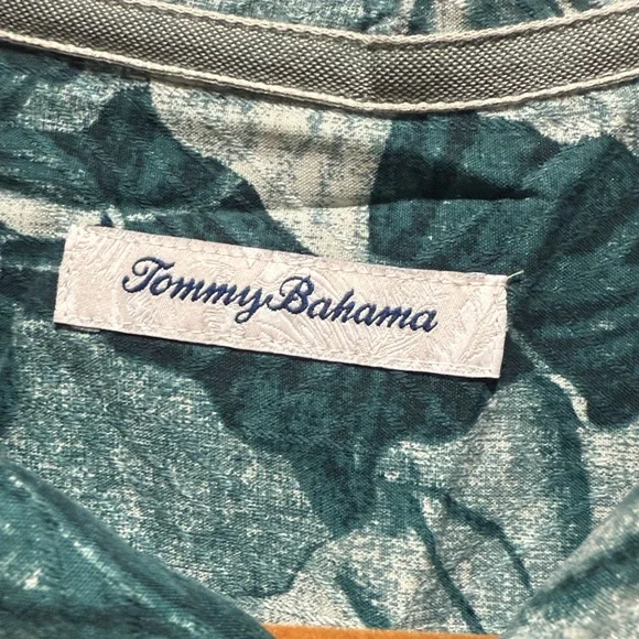 Tommy Bahama Green Leaf Print Shirt - Picture 2 of 5